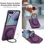 F�r Samsung Galaxy Z Flip7 MagSafe Ring integriertes Glas H�lle Lila