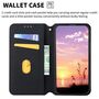 F�r Motorola Moto G35 5G Cubic Flip Kunstleder Wallet H�lle Schwarz