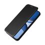 F�r Xiaomi Poco F7 5G Carbon Faser Flip Textur Schutz H�lle Schwarz