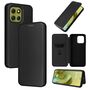 F�r Motorola Moto G86 5G Carbon Faser Flip Textur Schutz H�lle Schwarz