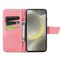 F�r Samsung Galaxy S25 FE 5G Kunstleder Schmetterling Book H�lle Pink