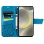 F�r Samsung Galaxy S25 FE 5G Kunstleder Schmetterling Book H�lle Blau