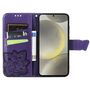 F�r Samsung Galaxy S25 FE 5G Kunstleder Schmetterling Book H�lle Lila