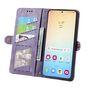 F�r Samsung Galaxy S25 FE 5G Kunstleder Design Zipper Book H�lle Lila