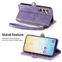 F�r Samsung Galaxy S25 FE 5G Kunstleder Design Zipper Book H�lle Lila