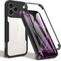 F�r Apple iPhone 17 Pro Full Body 360 Grad Acryl TPU H�lle Schwarz