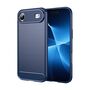 F�r Apple iPhone 17 Air Carbon Fiber Brushed Design TPU H�lle Blau