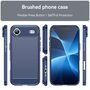 F�r Apple iPhone 17 Air Carbon Fiber Brushed Design TPU H�lle Blau