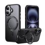 F�r Apple iPhone 17 Frosted 360 Ring MagSafe TPU + PC H�lle Schwarz
