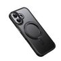 F�r Apple iPhone 17 Frosted 360 Ring MagSafe TPU + PC H�lle Schwarz