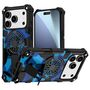 F�r Apple iPhone 17 Pro Camouflage MagSafe Ring Kickstand H�lle Blau