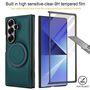 F�r Samsung Galaxy Z Fold7 MagSafe Ring integriertes Glas H�lle Gr�n
