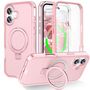 F�r Apple iPhone 17 Skin Feel MagSafe Ring Halter 360 Grad H�lle Rosa