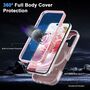 F�r Apple iPhone 17 Skin Feel MagSafe Ring Halter 360 Grad H�lle Rosa