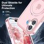 F�r Apple iPhone 17 Skin Feel MagSafe Ring Halter 360 Grad H�lle Rosa