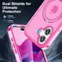 F�r Apple iPhone 17 Skin Feel MagSafe Ring Halter 360 Grad H�lle Pink