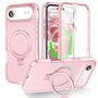 F�r Apple iPhone 17 Air Skin Feel MagSafe Ring Halter 360 H�lle Rosa