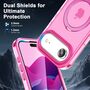 F�r Apple iPhone 17 Air Skin Feel MagSafe Ring Halter 360 H�lle Pink