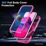 F�r Apple iPhone 17 Air Skin Feel MagSafe Ring Halter 360 H�lle Pink