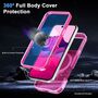 F�r Apple iPhone 17 Pro Skin Feel MagSafe Ring Halter 360 H�lle Pink