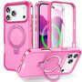 F�r Apple iPhone 17 Pro Max Skin Feel MagSafe Ringhalter H�lle Pink