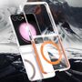 F�r Samsung Galaxy Z Flip7 Dual Color Hybrid TPU MagSafe H�lle Orange