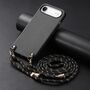 F�r Apple iPhone 17 Air Carbon Design Leder H�lle Umh�ngeband Schwarz