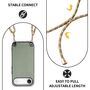 F�r Apple iPhone 17 Air Carbon Design Leder H�lle Umh�ngeband Gr�n