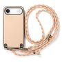 F�r Apple iPhone 17 Air Carbon Design Leder H�lle Umh�ngeband Beige