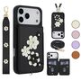 H�lle mit Umh�ngeband f�r iPhone 17 Air Pro Max Crossbody Case mit Blumenmotiv