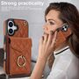 F�r Apple iPhone 17 Crossbody Kunstleder Rhombic Design H�lle Braun