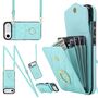 F�r Apple iPhone 17 Air Crossbody Kunstleder Rhombic H�lle T�rkis
