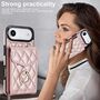 F�r Apple iPhone 17 Air Crossbody Kunstleder Rhombic H�lle Rose Gold