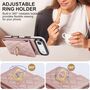 F�r Apple iPhone 17 Air Crossbody Kunstleder Rhombic H�lle Rose Gold
