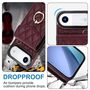 F�r Apple iPhone 17 Air Crossbody Kunstleder Rhombic H�lle Weinrot
