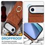 F�r Apple iPhone 17 Air Crossbody Kunstleder Rhombic H�lle Braun