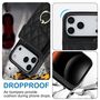 F�r Apple iPhone 17 Pro Crossbody Kunstleder Rhombic H�lle Schwarz