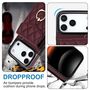 F�r Apple iPhone 17 Pro Crossbody Kunstleder Rhombic H�lle Weinrot