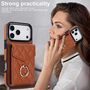 F�r Apple iPhone 17 Pro Crossbody Kunstleder Rhombic H�lle Braun