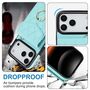 F�r Apple iPhone 17 Pro Max Crossbody Kunstleder Rhombic H�lle T�rkis