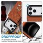 F�r Apple iPhone 17 Pro Max Crossbody Kunstleder Rhombic H�lle Braun