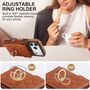 F�r Apple iPhone 17 Pro Max Crossbody Kunstleder Rhombic H�lle Braun