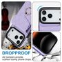 F�r Apple iPhone 17 Pro Max Crossbody Kunstleder Rhombic H�lle H-Lila