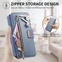 F�r Samsung Galaxy S25 FE 5G MagSafe Kunstleder Wallet H�lle Blau