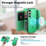 F�r Samsung Galaxy S25 FE 5G MagSafe Kunstleder Wallet H�lle Gr�n