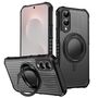 F�r Samsung Galaxy S25 FE MagSafe 360 Grad Ring Halter H�lle Schwarz