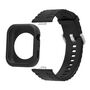 F�r Huawei Watch Fit 4 Silikon H�lle mit integriertem Armband Schwarz