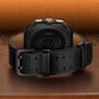 F�r Samsung Galaxy Watch 8 / Classic Echtleder Premium Armband Schwarz