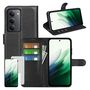 F�r Xiaomi Redmi 15 5G Kunstleder Wallet H�lle Schwarz + 9H Hart Glas
