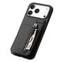 F�r Apple iPhone 17 Pro Max Carbon Look Flip Kunstleder H�lle Schwarz